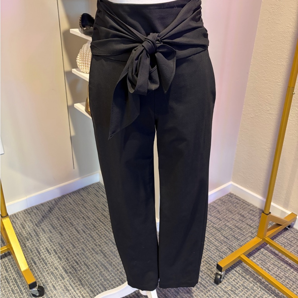 Brunello Cucinelli 100% wool Black Tie-Waist Pants
